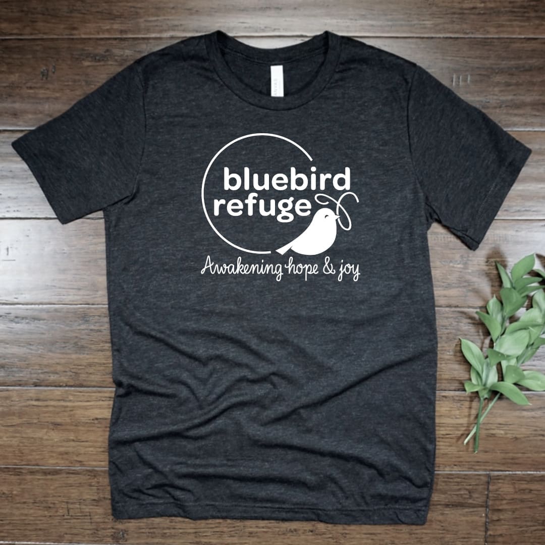 Bluebird Refuge charcoal black tshirt